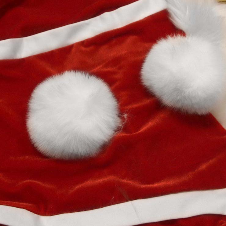 Kimring Women Christmas Sexy Santa Velvet Dress Babydoll Uniforms Costumes