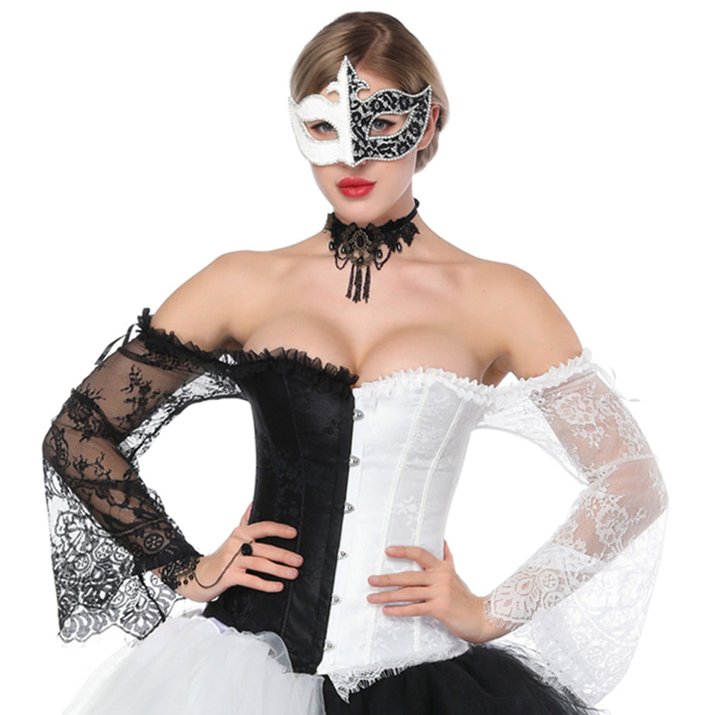 Retro Palace Series Women Renaissance Busk Closure Bustier Off Shoulder Corset