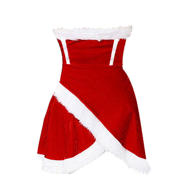 Kimring Women Christmas Sexy Santa Velvet Dress Babydoll Uniforms Costumes