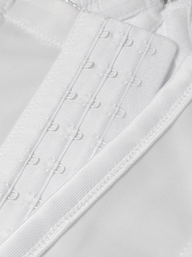 Classical Casual Hook And Eye Closure Plastic Boned Spaghetti Straps Bustier Corset Top Detail View-3