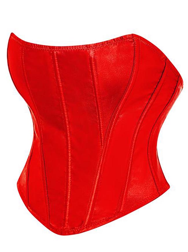 Red Going Out Cropped Corset Top Side View