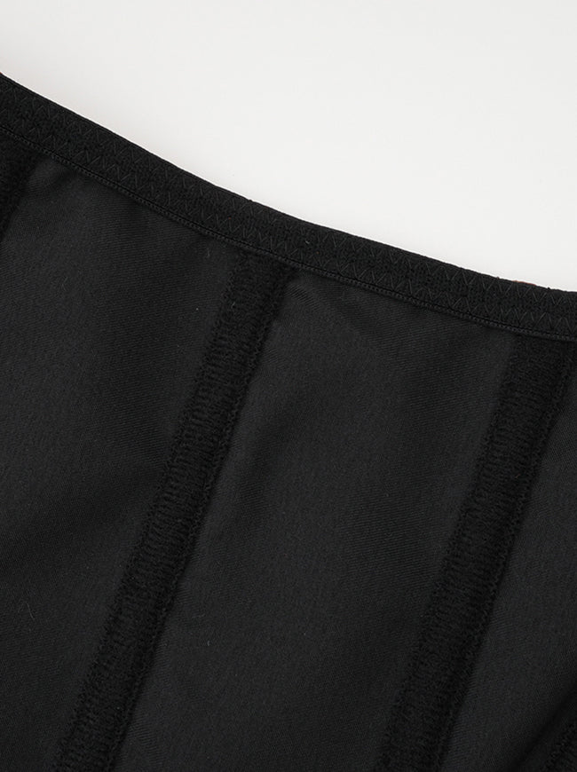 Women Brown Bustier Cropped Corset Top Detail View