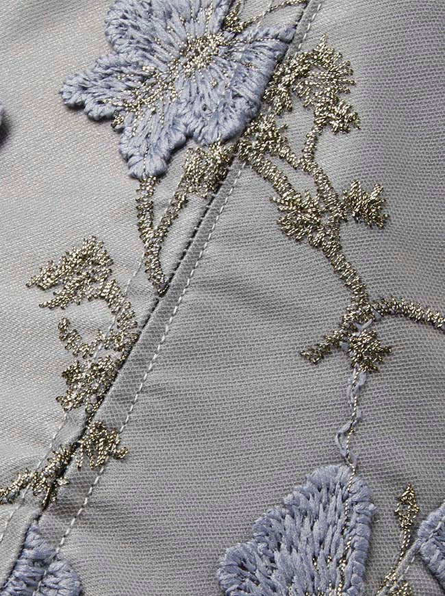 Renaissance Vintage Floral Strapless Summer Party Overbust Corset Crop Top Detail View