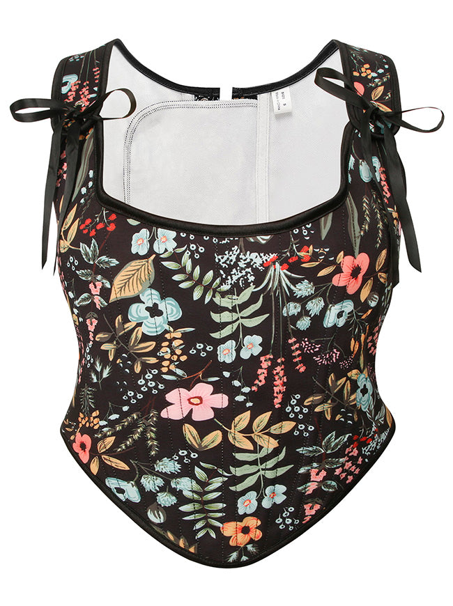 Kimring Women's Renaissance Boned Overbust Corset Top Bodyshaper Bustier Black Main Image