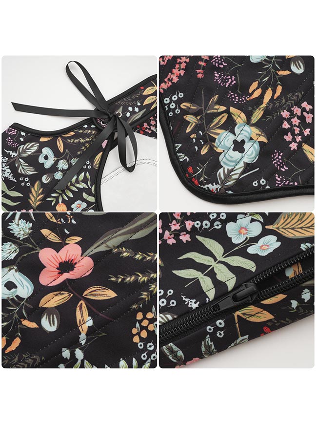 Women Vintage Floral Corset Top Detail View