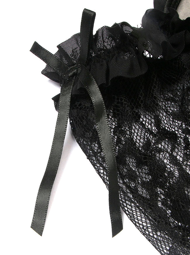 Steampunk Gothic Floral Print Overbust Off Shoulder Corset Top with Long Sleeves Detail View