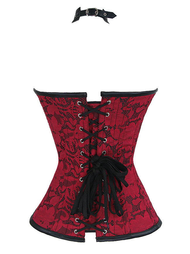 Renaissance Women Faux Leather Waist Cincher Underbust Plus Size Night Outerwear Corset Tops