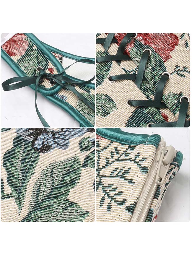 Victorian Square Neck Corset Top Detail View