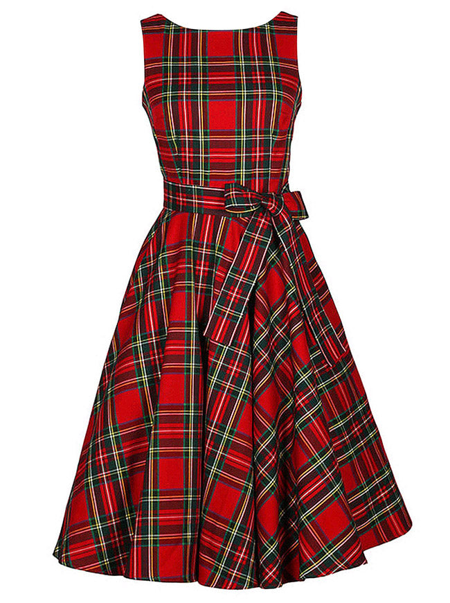 1950's Vintage Plaid Belted A-Line Picnic Party Cocktail Dress Kimring fashion 1950's Vintage Plaid Belted A-Line Picnic Party Cocktail Dress Kimring fashion