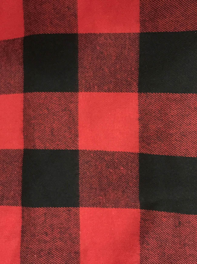 Women's Casual Plaid High Waisted A-Line Flared Pleated Valentines Midi Skirt with Pockets Red/Black Detail View