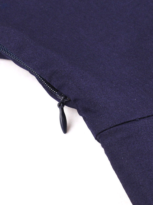 40S Retro Courtlike Printed See-through Mesh Patchwork Midi Cocktail Dress Detail View