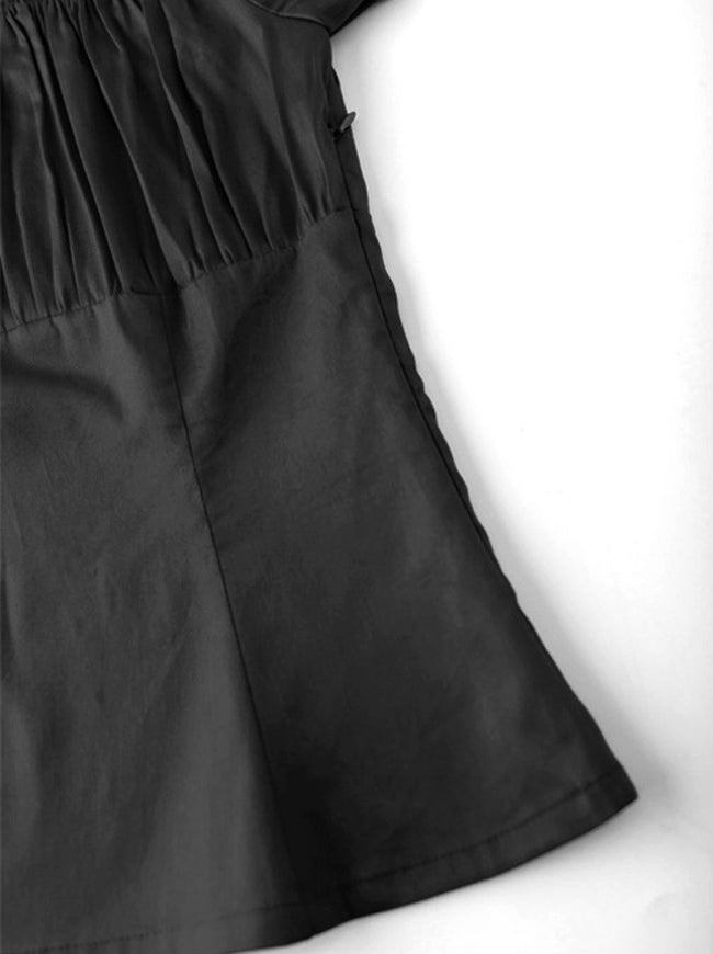 Women's Lovely Short Sleeve Ruffle Tops Off Shoulder T-shirt Black Detail View