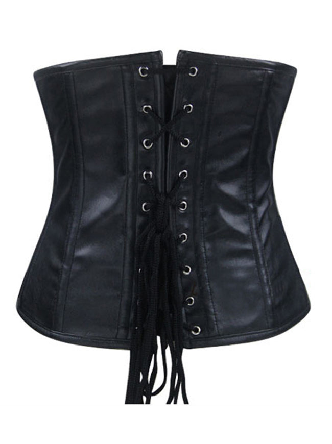 Fashion High Quality Casual All-match Black Body Shaper Daily Underbust Corset Tops Back View