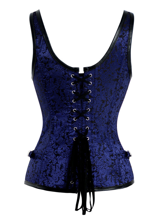 Vintage Spiral Steel Boned Lace Up Waist Cincher Corset Top