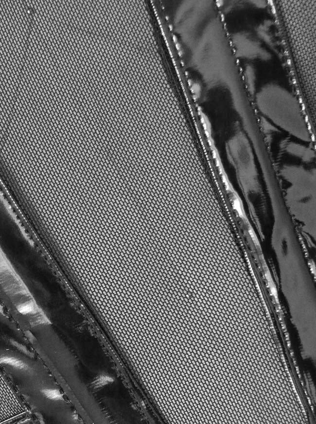 Vintage Punk Rock Faux Leather and Mesh Corset Top Costumes