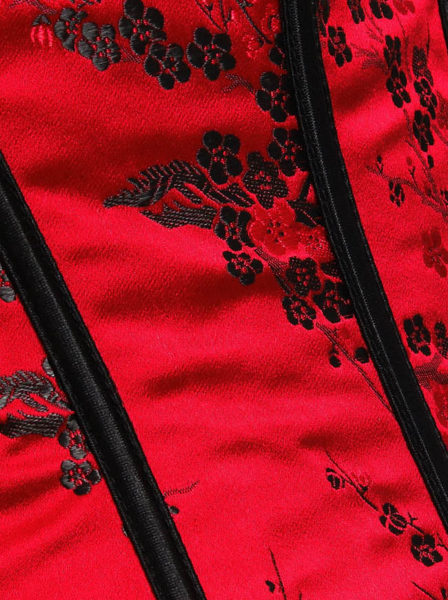 Steampunk Retro Roleplay Cosplay Party Lace Up Waist Trimmer Overbust Corset Tops Detail View