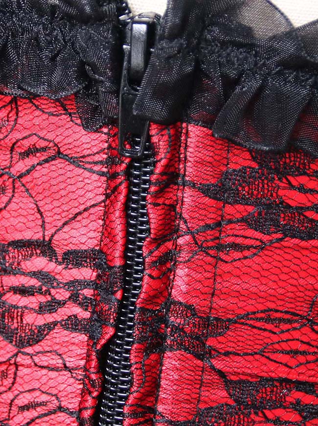 Steampunk Punk Gothic Retro Strapless Lace Up Body Shapewear Dance Cosplay Party Overbust Corset Tops Detail View