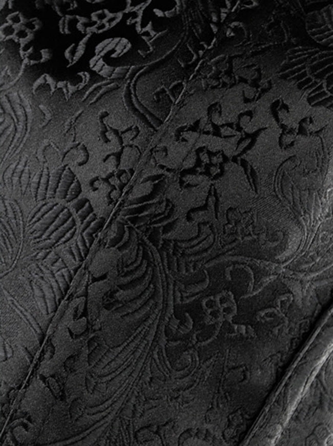 Women's Steampunk Jacquard Brocade Overbust Corset Vest with Buckles Black Detail View