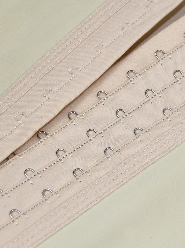 Women's 4 Spiral Steel Boned Latex Hooks Hourglass Waist Trainer Corset Underbust Body Shapewear Girdle Ivory Detail View
