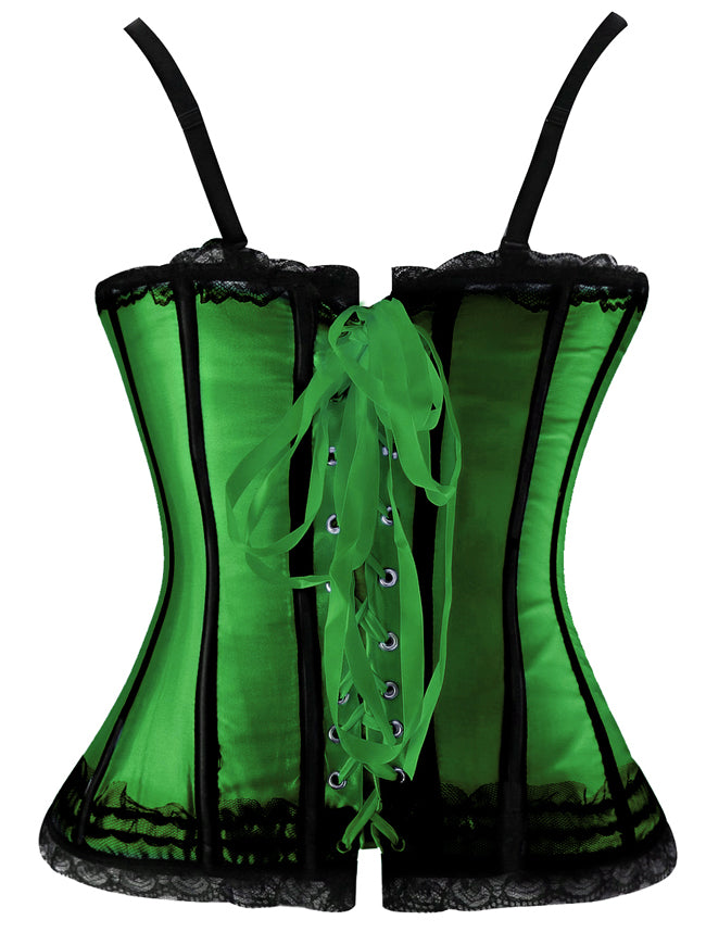 Elegant Sexy Lace Up Shoulder Straps Gathered Bust Bustier Corset Top