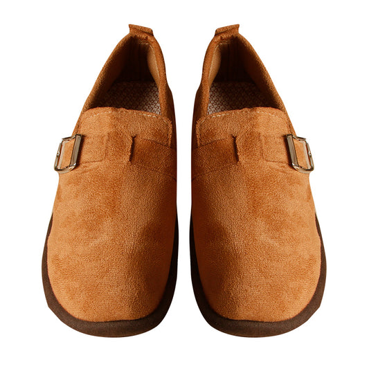 Kimring Women Suede Clogs Cork Footbed Clogs Leather Buckle Slip-on Shoes