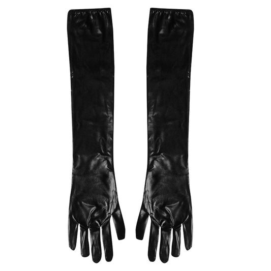 Kimring Women's Faux Leather Adult Long Gloves Party Patent Sexy Elegant Gloves