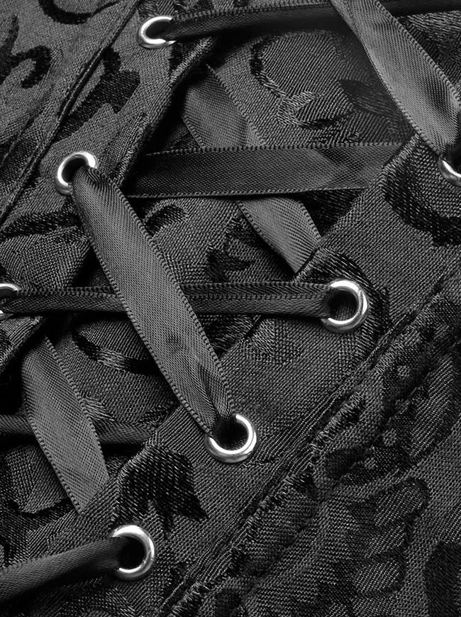 Steampuck Cosplay Bustier Corset with Satin Sleeves Detail View-3