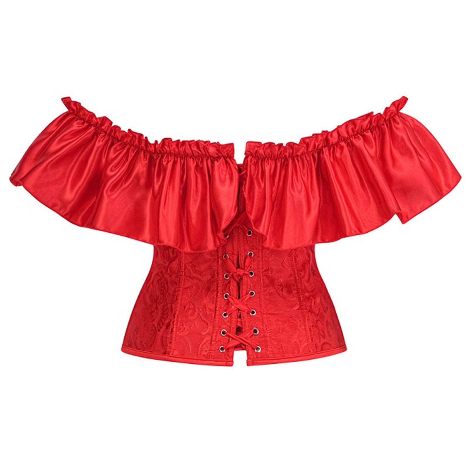 Vintage Strapless Boned Overbust Corset Top Back View