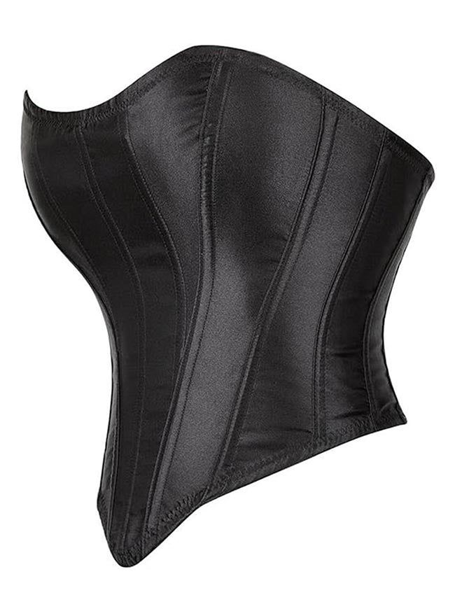 Women Black Strapless Corset Top Side View