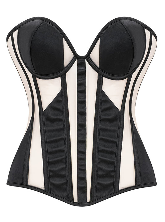 Renaissance Vintage Elegant Push Up Mesh Overbust Corset Top Main Image