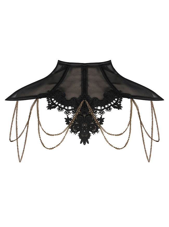 Kimring Women's Victorian Gothic Lace Shawl Collar Shrug Cape Neck Corset