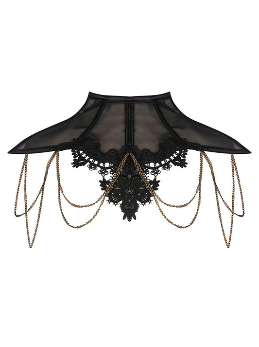 Kimring Women's Victorian Gothic Lace Shawl Collar Shrug Cape Neck Corset