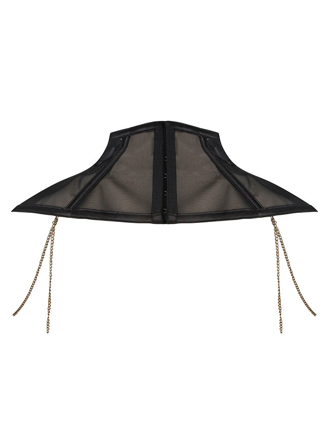 Women Gothic Choker Lace Shoulder Cover Back View