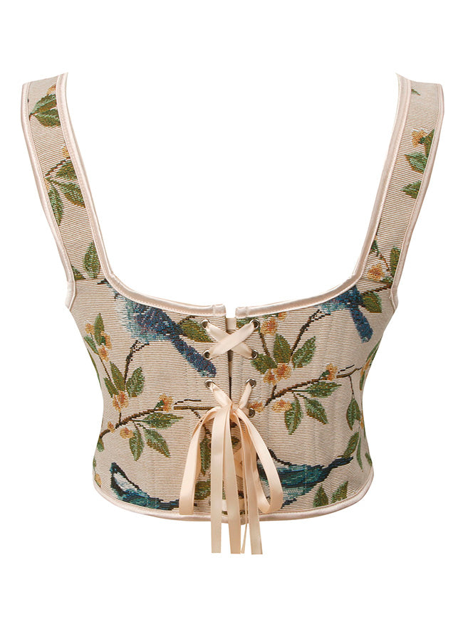 Women Vintage Ren Faire Corset Back View