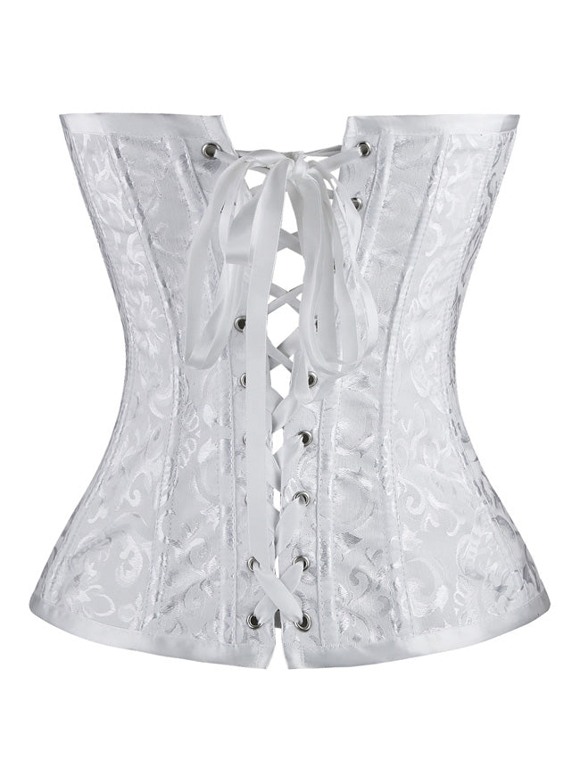 Sexy Goth Lace Up Steel Bones Waist Cincher Overbust Corset Top