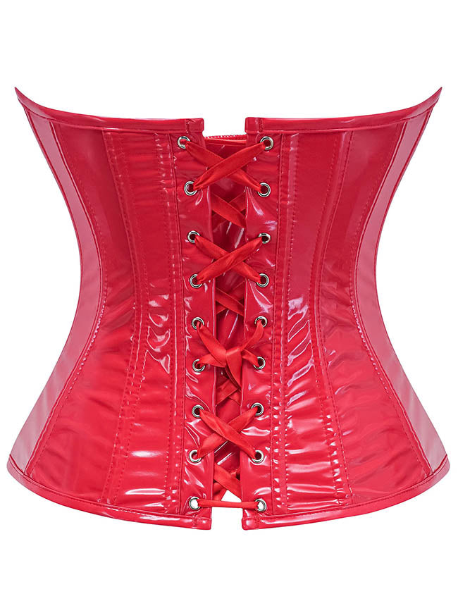 Lace Up Overbust Bustier Corset Top Back View