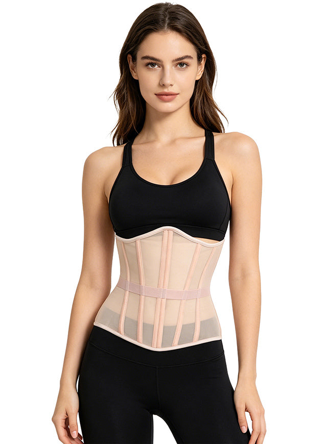 Women Sheer Waist Cincher Underbust Corset Model View