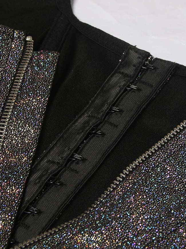 Steampunk Vintage Shiny Clubwear Party Summer Crop Corset Top Detail View