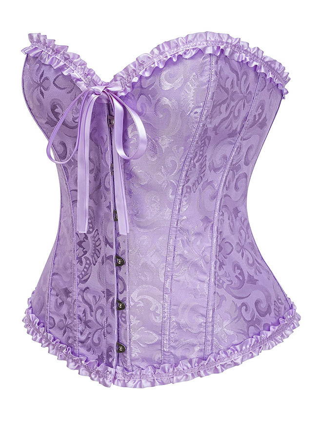 Women Boned Lace Up Princess Costume Corset Top Side View