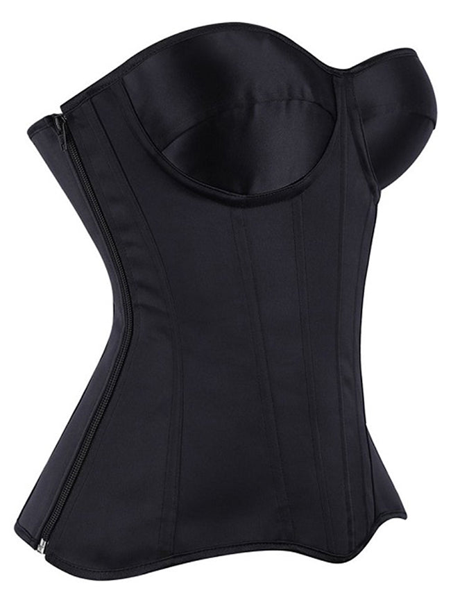 Strapless Satin Boned Corset Tops for Women Side View