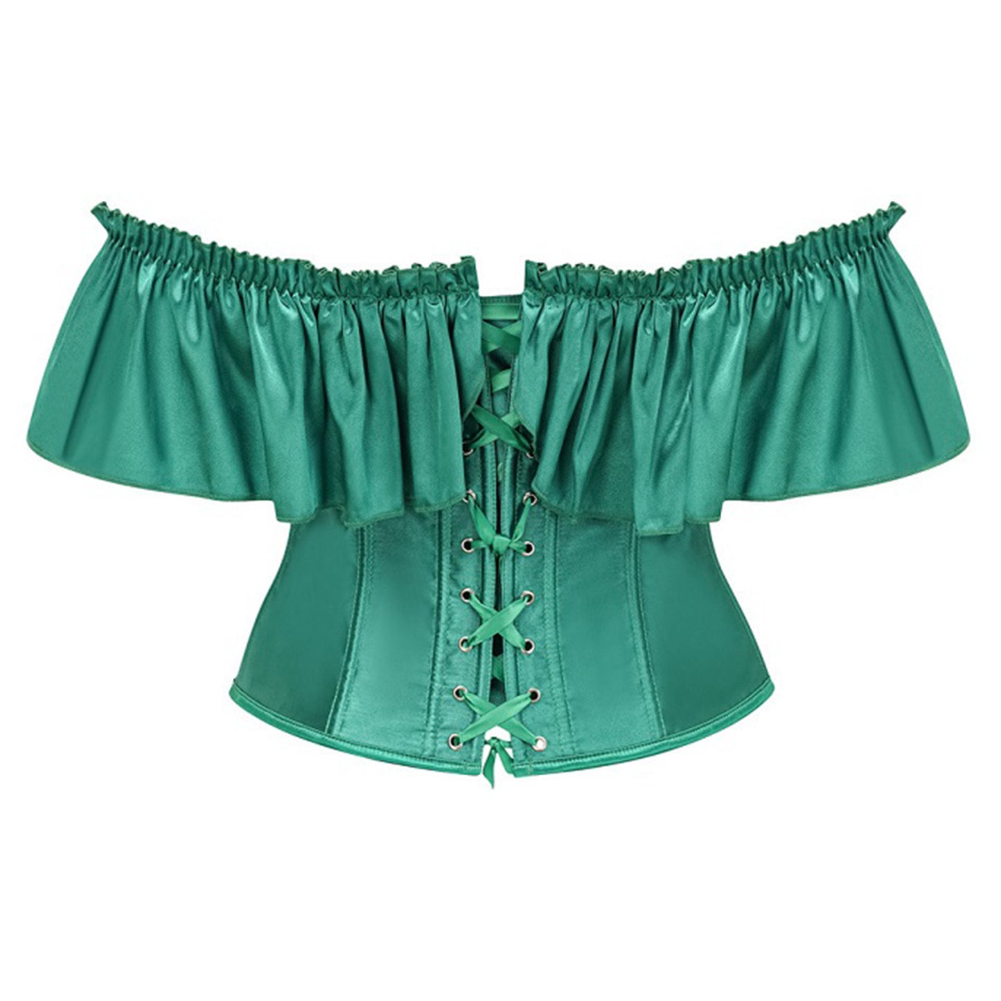 Victorian Off Shoulder Boned Costume Corset Back View