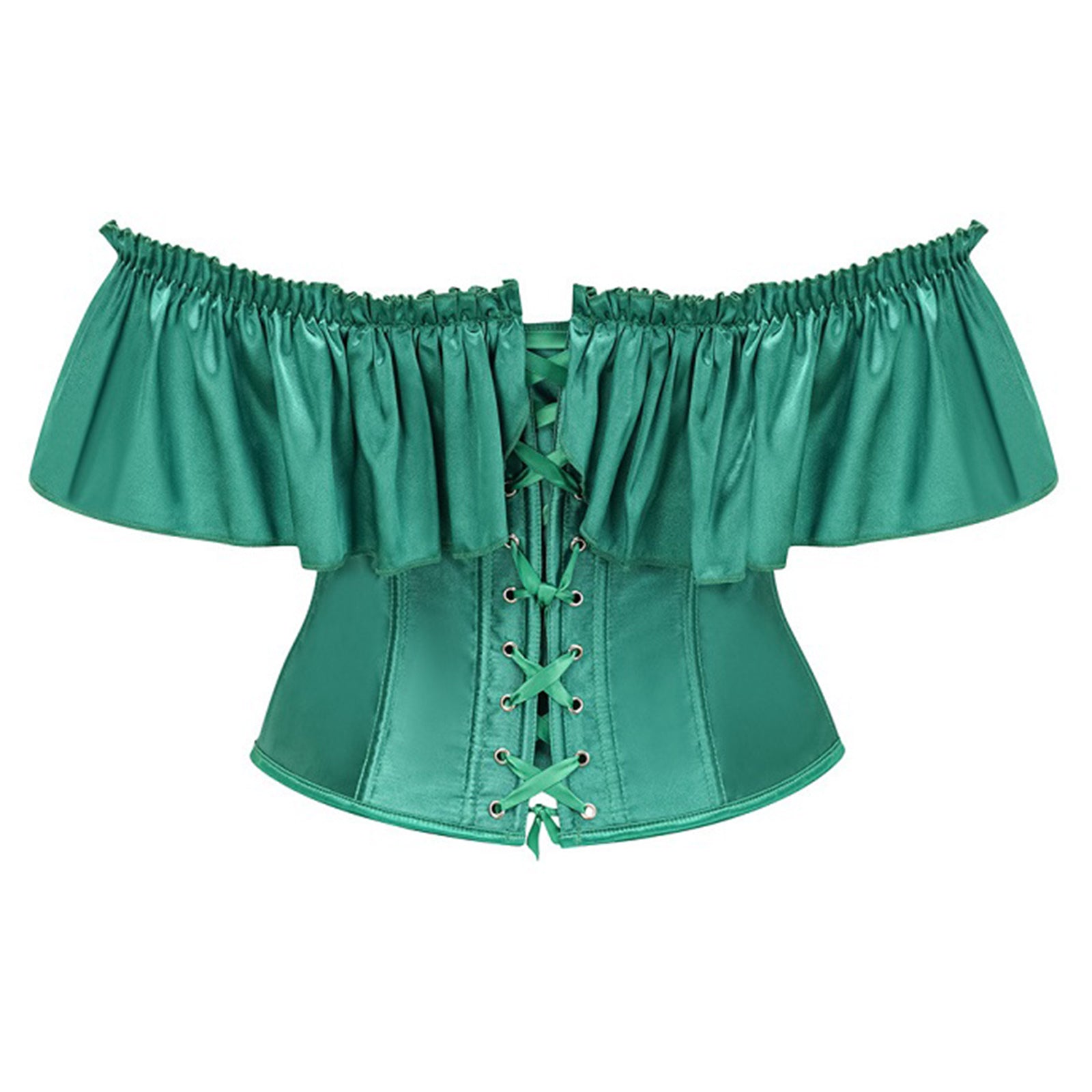 Victorian Off Shoulder Boned Costume Corset Back View
