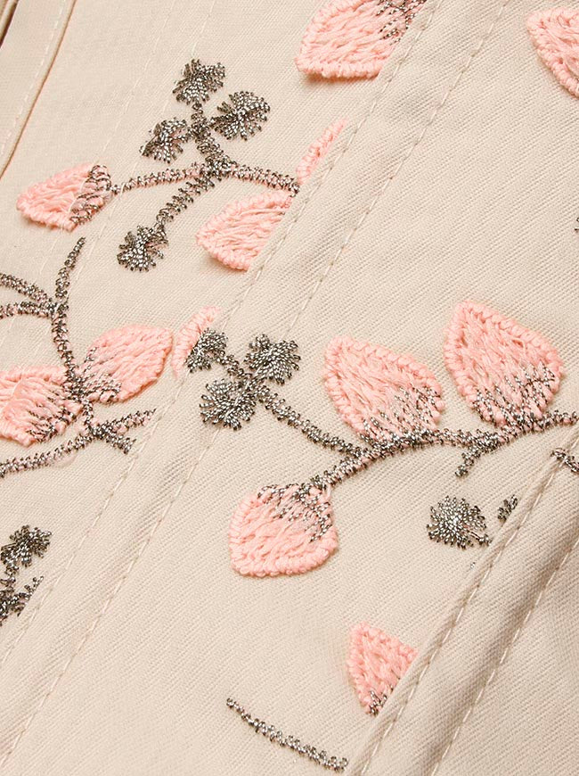 Palace Style Retro Pink Flower Print Tank Top Detail View-1