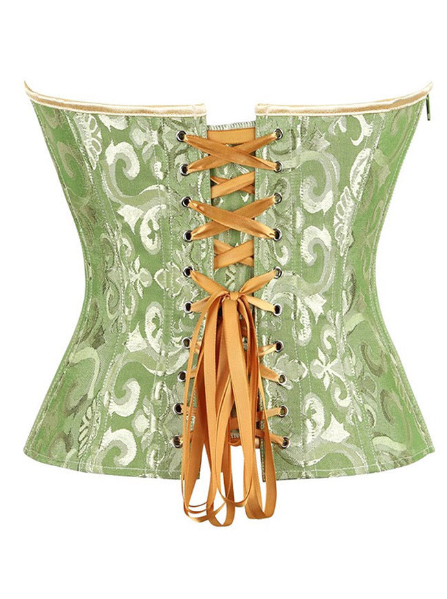 Women Strapless Overbust Ren Faire Corset Back View