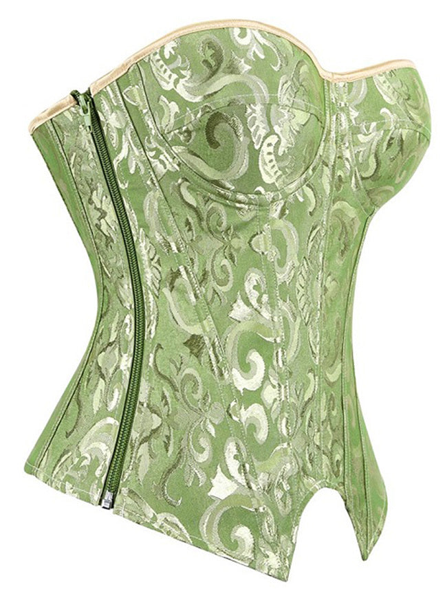 Green Floral Corset Top Bustier Tops for Women Side View