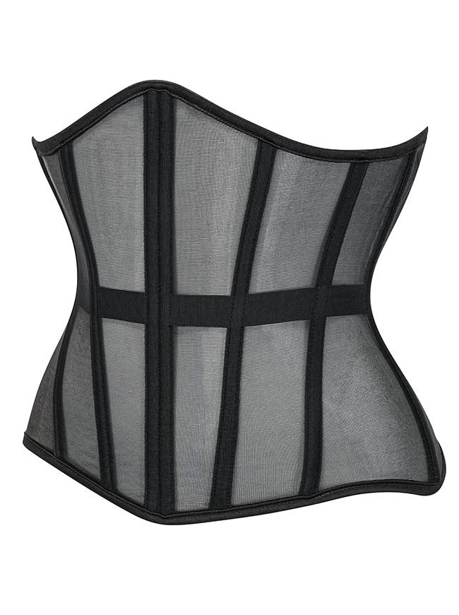 Women Hourglass Lace Up Corset Waist Cincher Side View
