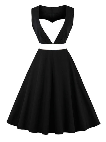 1950s Vintage Rockabilly Fit and Flare Elegant Midi Cocktail Party