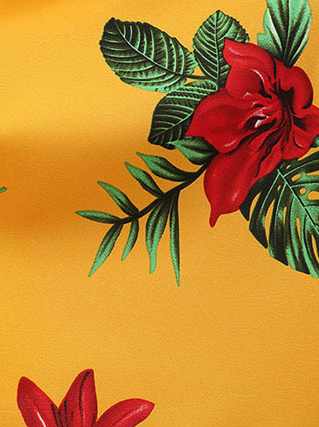 50s Classical High Quality Casual Nostalgic Printed Ladies Formal A Line Evening Party Holiday A-Line Dress Detail View