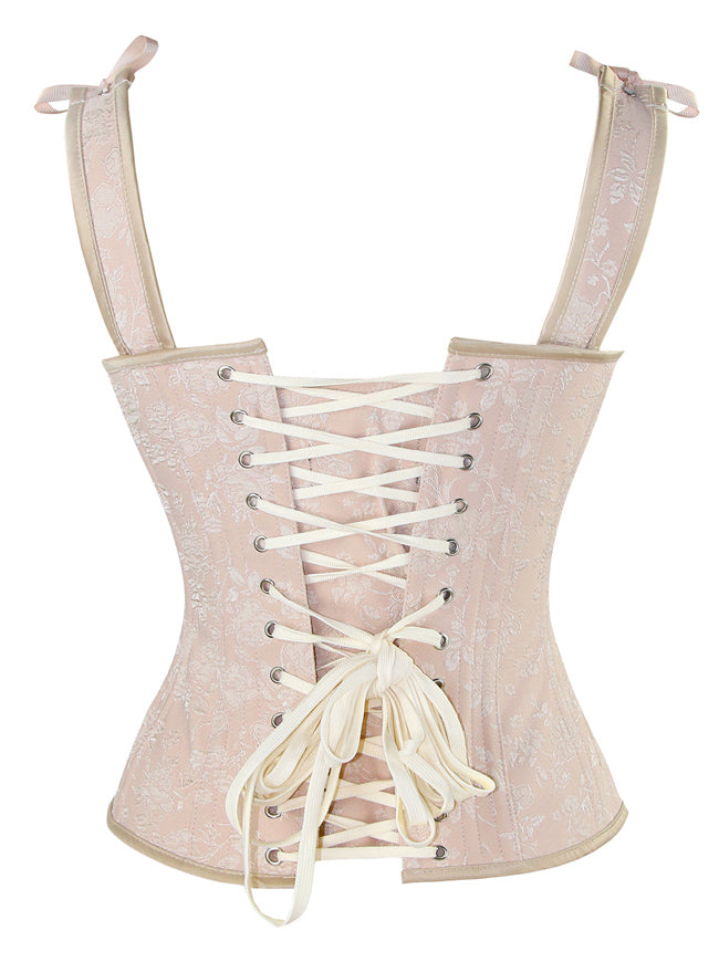 Steampunk Vintage Spiral Steel Boned Corset Back View