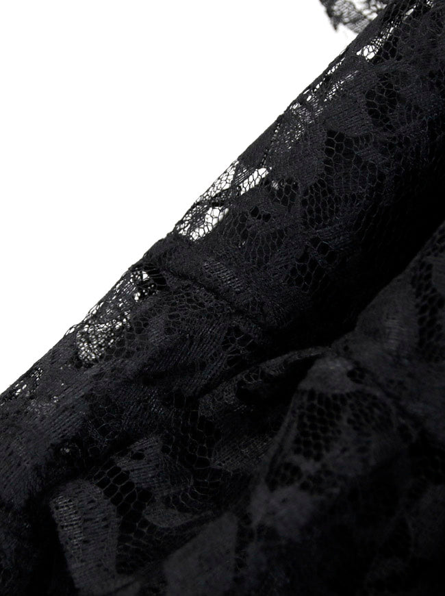 Classical Vintage Mesh Steampunk Lace Up Straps Mexican Gypsy Overbust Corset with Knee Length Skirt Dress